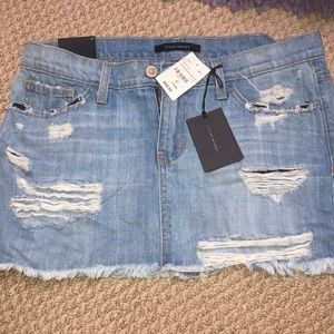 Denim ripped skirt